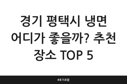 경기 평택시 냉면 어디가 좋을까? 추천 장소 TOP 5 | 후기 포함