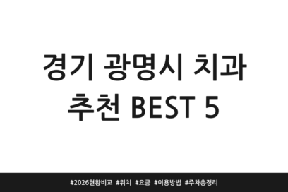 경기 광명시 치과 추천 BEST 5 | 2026 현황 비교 | 위치 | 요금 | 이용방법 | 주차 총정리