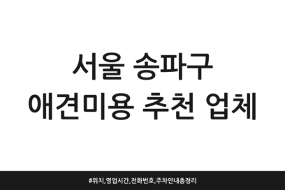 서울 송파구 애견미용 추천 업체 | 위치, 영업시간, 전화번호, 주차 안내 총정리