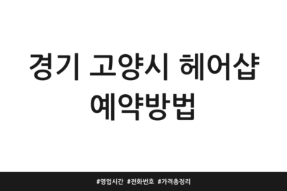 경기 고양시 헤어샵 예약방법 | 영업시간 | 전화번호 | 가격 총정리