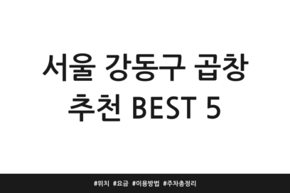 서울 강동구 곱창 추천 BEST 5 | 위치 | 요금 | 이용방법 | 주차 총정리