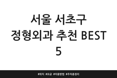 서울 서초구 정형외과 추천 BEST 5 | 위치 | 요금 | 이용방법 | 주차 총정리