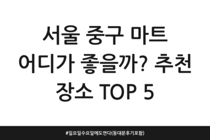 서울 중구 마트 어디가 좋을까? 추천 장소 TOP 5 | 일요일 수요일에도 연다 (동대문 후기 포함)