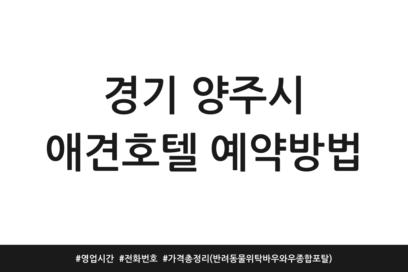 경기 양주시 애견호텔 예약방법 | 영업시간 | 전화번호 | 가격 총정리 (반려동물 위탁 바우와우 종합 포탈)